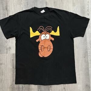 Vintage Rocky And Bullwinkle Shirt Mens Large Taco Bell Cartoon Promo 90s USA